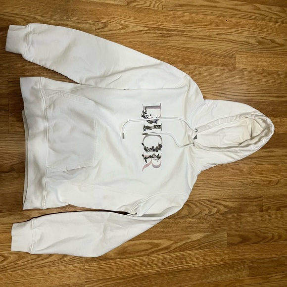 Dior Flowers Embroidered Hoodie in White Size Small - Picture 9 of 16